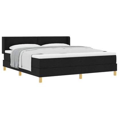 Letto a molle con testiera Nero 200 x 180 cm Tessuto | homemem39