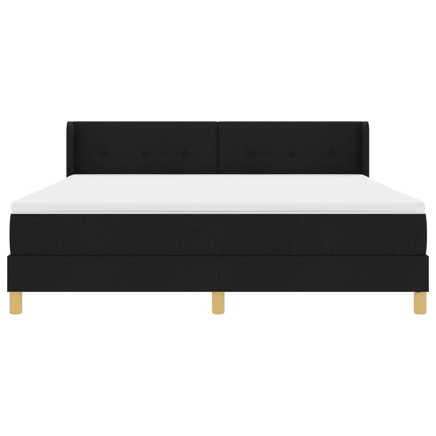 Letto a molle con testiera Nero 200 x 180 cm Tessuto | homemem39