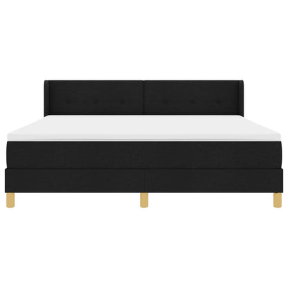 Letto a molle con testiera Nero 200 x 180 cm Tessuto | homemem39