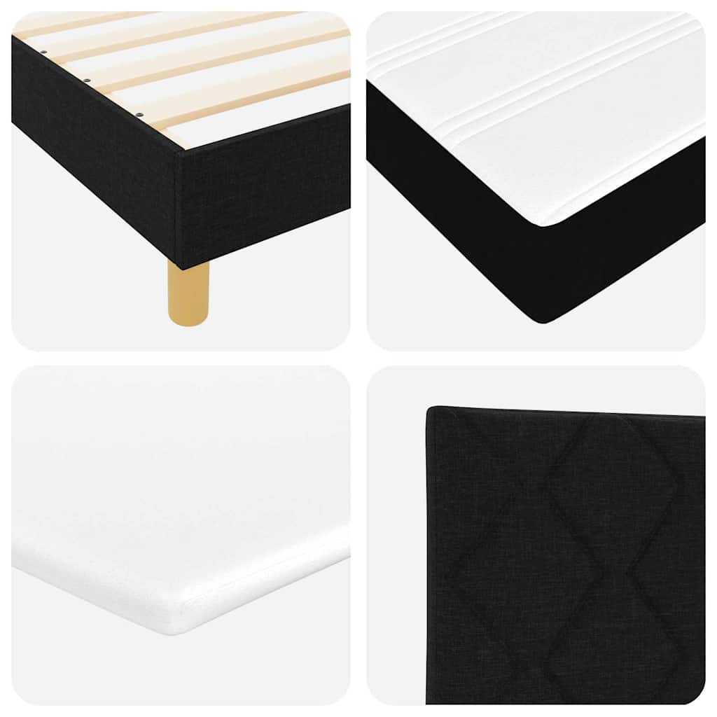Letto a molle con testiera Nero 200 x 200 cm Tessuto | homemem39