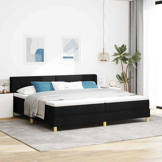 Letto a molle con testiera Nero 200 x 200 cm Tessuto | homemem39