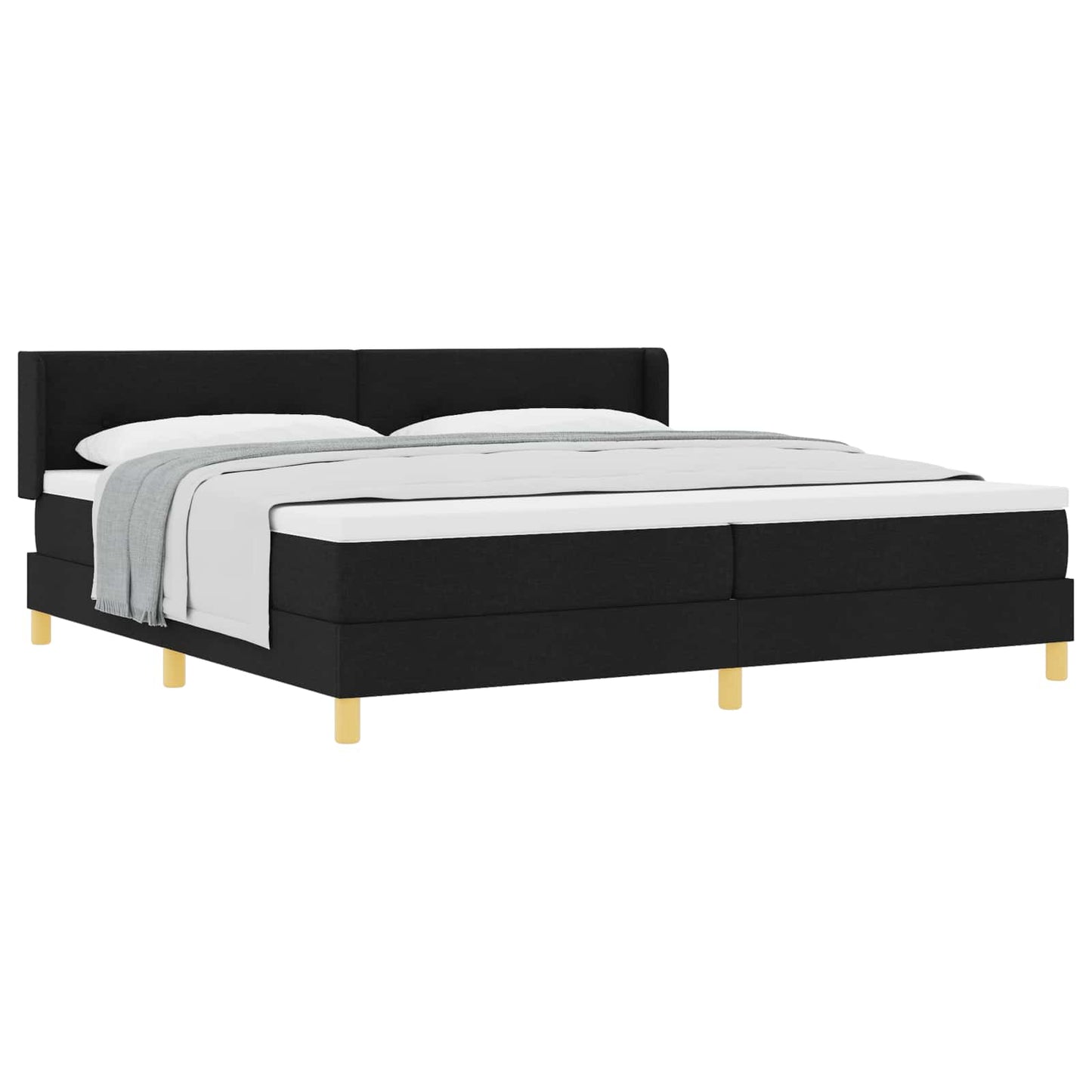 Letto a molle con testiera Nero 200 x 200 cm Tessuto | homemem39