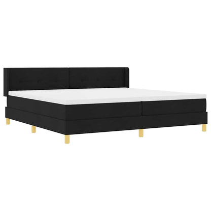 Letto a molle con testiera Nero 200 x 200 cm Tessuto | homemem39