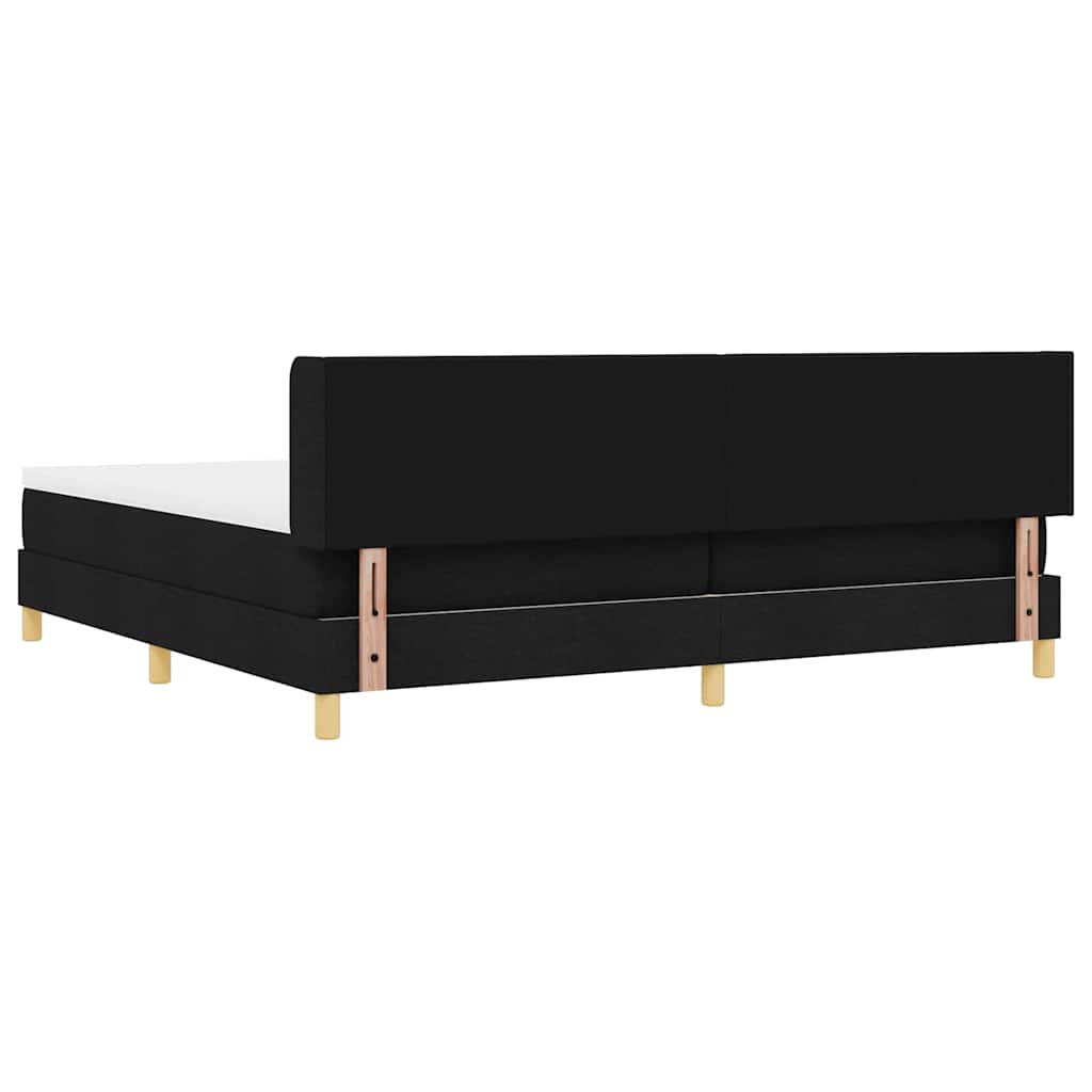 Letto a molle con testiera Nero 200 x 200 cm Tessuto | homemem39