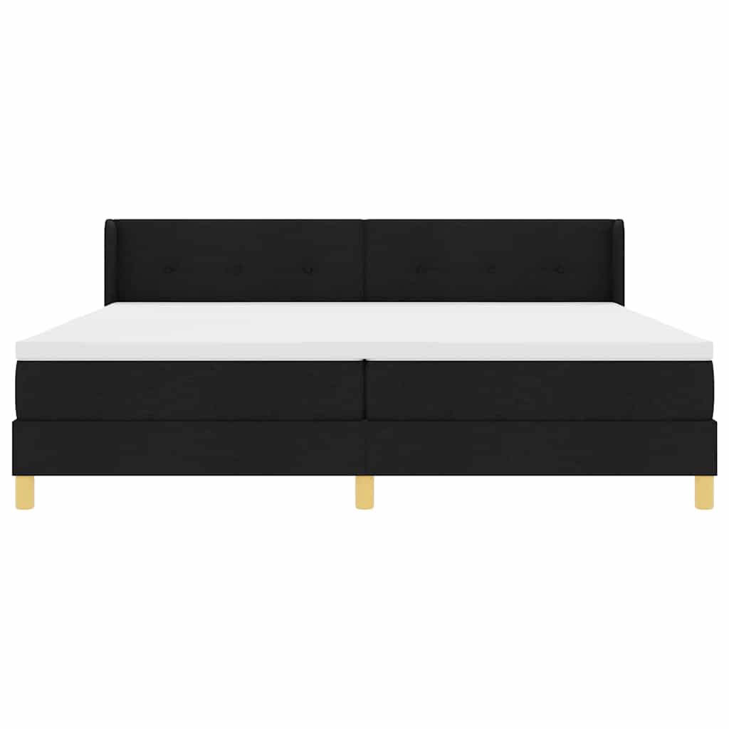 Letto a molle con testiera Nero 200 x 200 cm Tessuto | homemem39