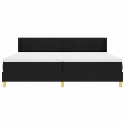 Letto a molle con testiera Nero 200 x 200 cm Tessuto | homemem39