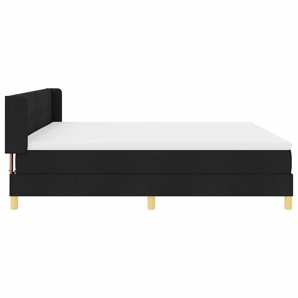 Letto a molle con testiera Nero 200 x 200 cm Tessuto | homemem39