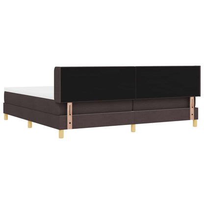Letto a molle con testiera Marrone Scuro 200 x 200 cm Tessuto