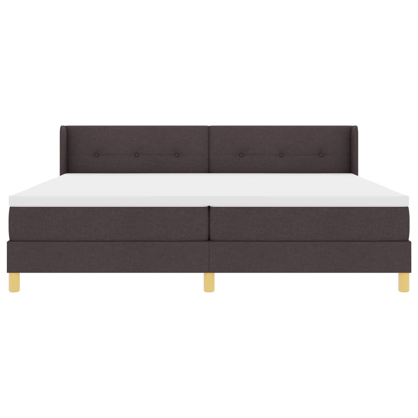 Letto a molle con testiera Marrone Scuro 200 x 200 cm Tessuto