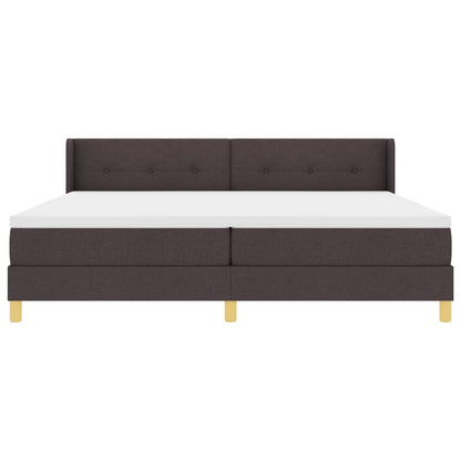 Letto a molle con testiera Marrone Scuro 200 x 200 cm Tessuto