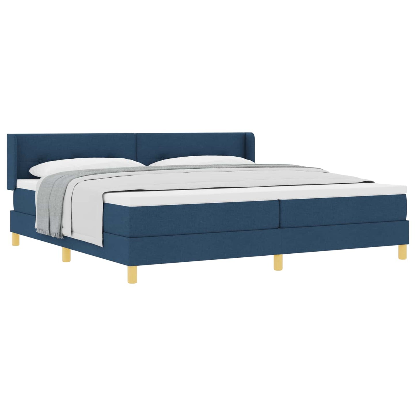 Letto a molle con testiera Blu 200 x 200 cm Tessuto | homemem39