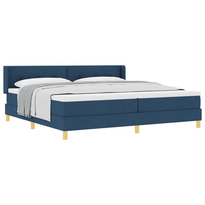 Letto a molle con testiera Blu 200 x 200 cm Tessuto | homemem39
