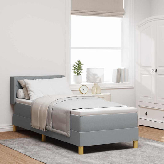 Letto a molle con testiera Grigio chiaro 200 x 80 cm Tessuto | homemem39