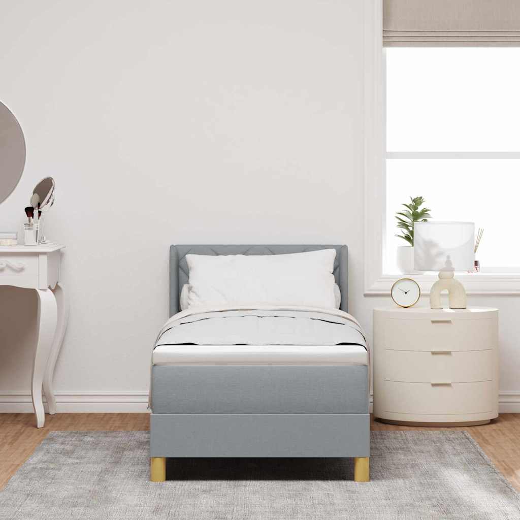 Letto a molle con testiera Grigio chiaro 200 x 80 cm Tessuto | homemem39