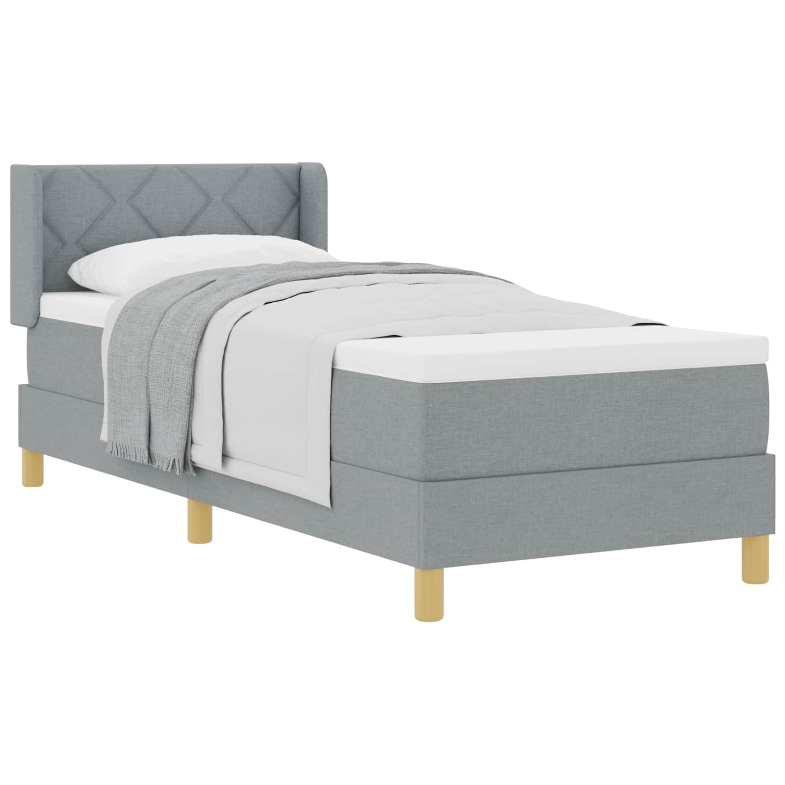 Letto a molle con testiera Grigio chiaro 200 x 80 cm Tessuto | homemem39