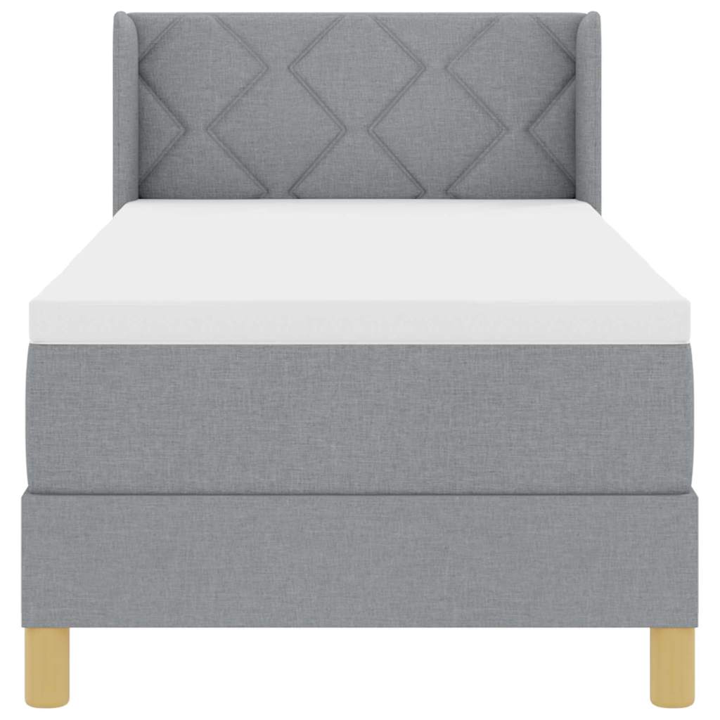 Letto a molle con testiera Grigio chiaro 200 x 80 cm Tessuto | homemem39