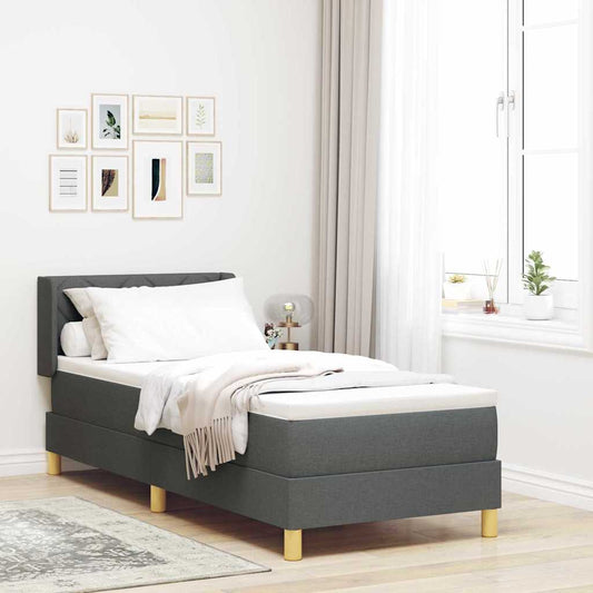Letto a molle con cuscino Grigio scuro 200 x 80 cm Tessuto | homemem39