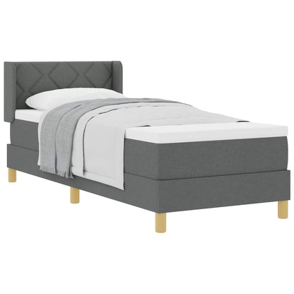 Letto a molle con cuscino Grigio scuro 200 x 80 cm Tessuto | homemem39