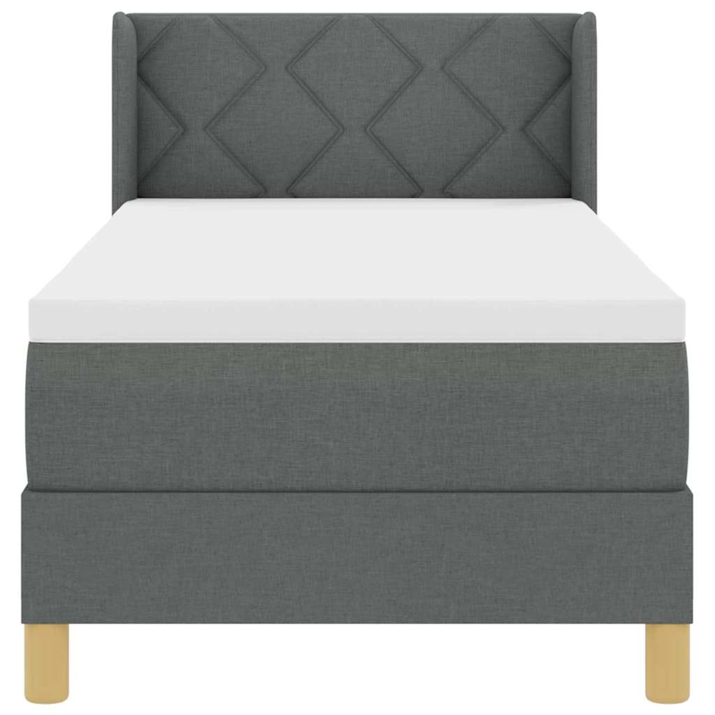 Letto a molle con cuscino Grigio scuro 200 x 80 cm Tessuto | homemem39