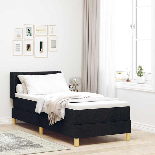 Letto a molle con testiera Nero 200 x 80 cm Tessuto | homemem39