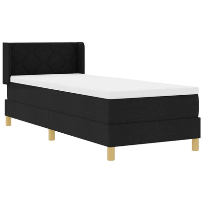 Letto a molle con testiera Nero 200 x 80 cm Tessuto | homemem39