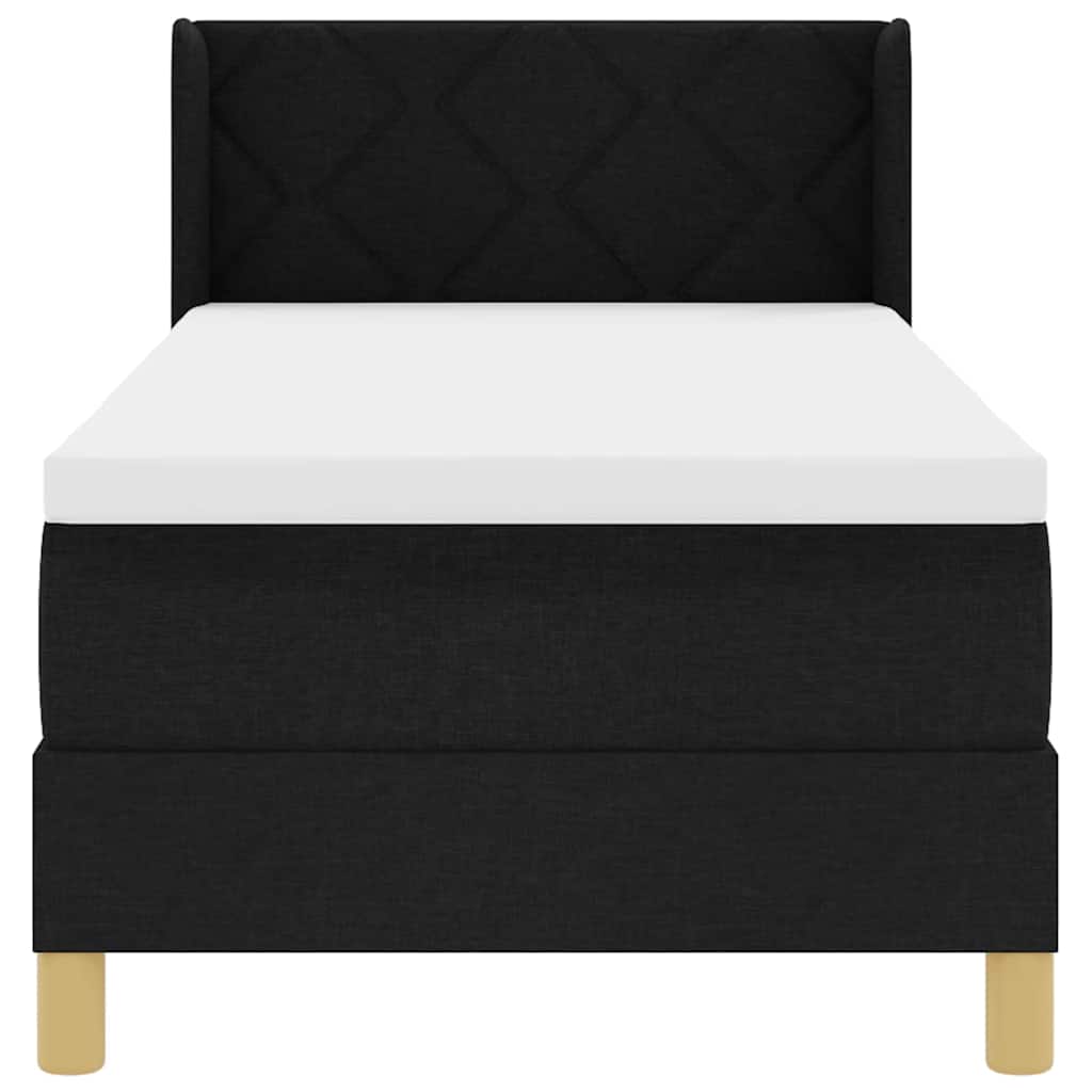Letto a molle con testiera Nero 200 x 80 cm Tessuto | homemem39