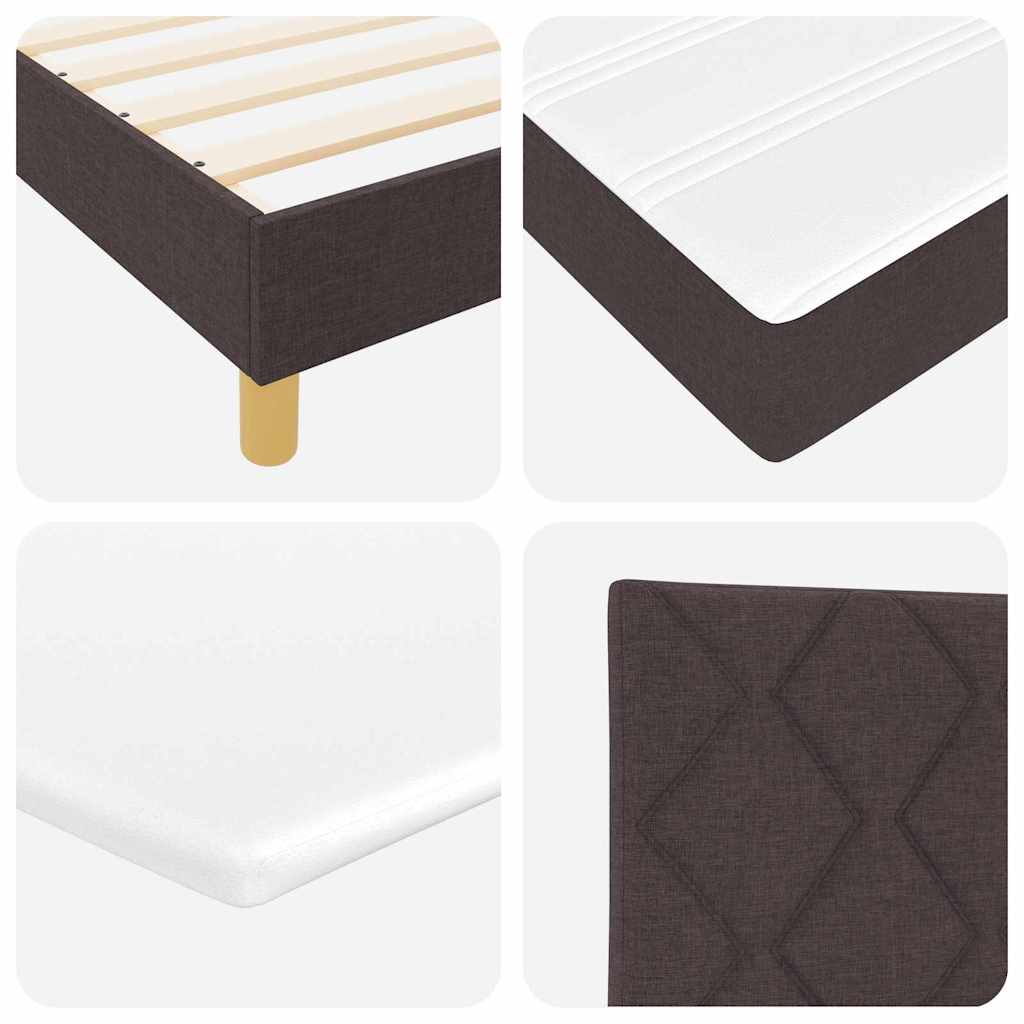 Letto a molle con testiera Marrone Scuro 200 x 80 cm Tessuto | homemem39