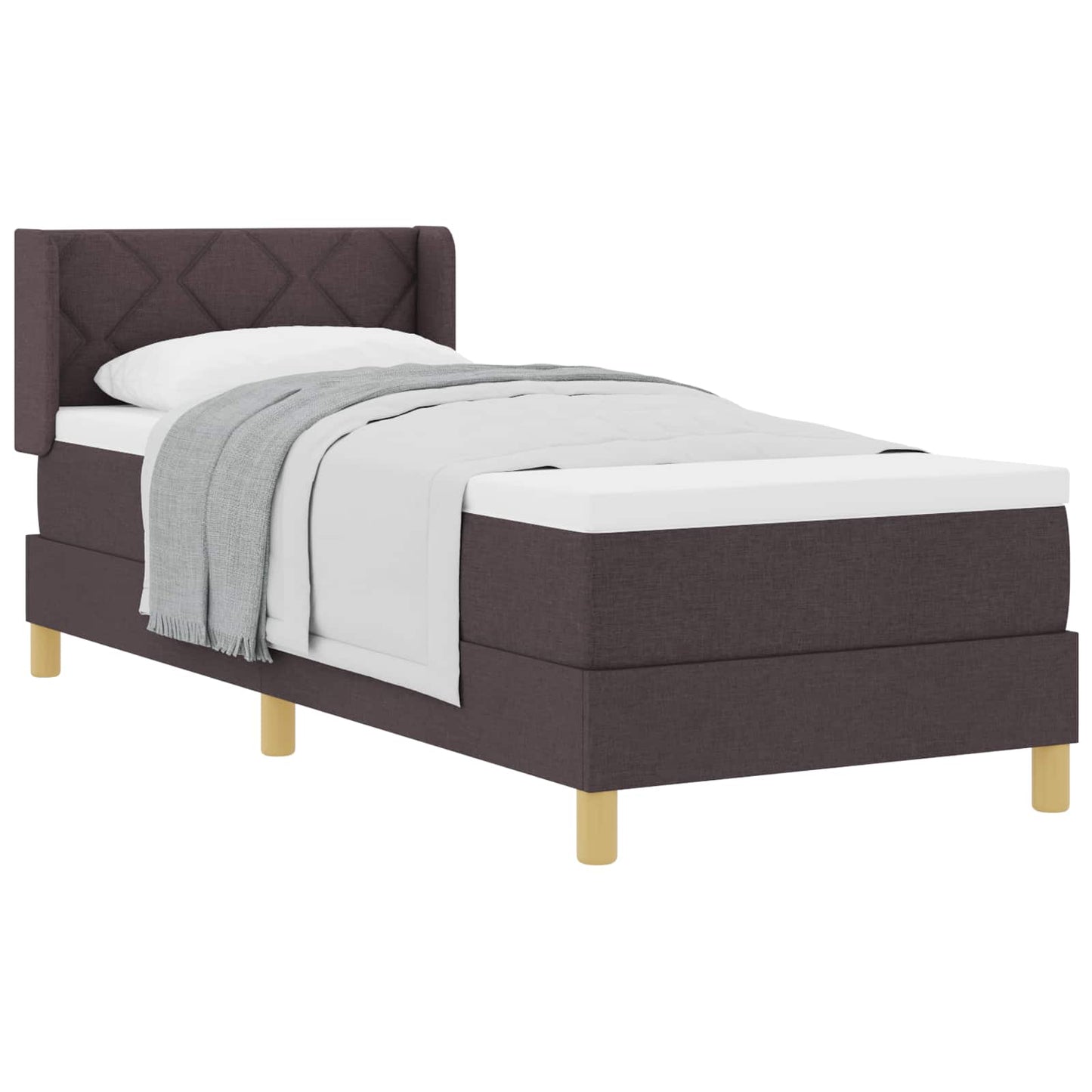 Letto a molle con testiera Marrone Scuro 200 x 80 cm Tessuto | homemem39