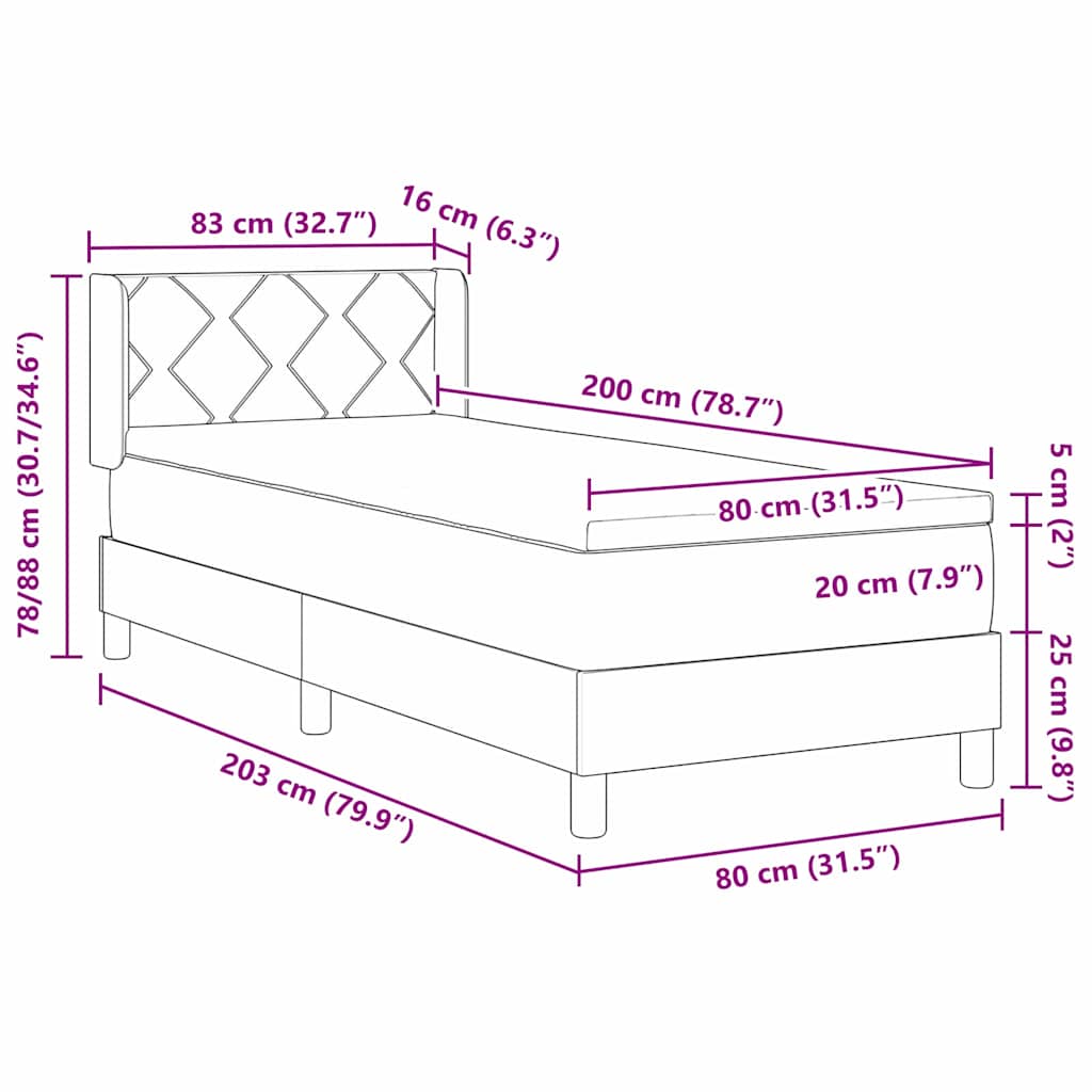 Letto a molle con cuscino Talpa 200 x 80 cm Tessuto | homemem39