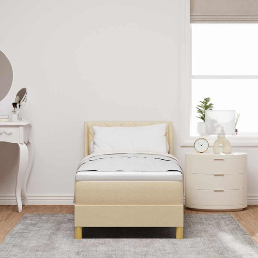 Letto a molle con testiera Crema 200 x 80 cm Tessuto | homemem39