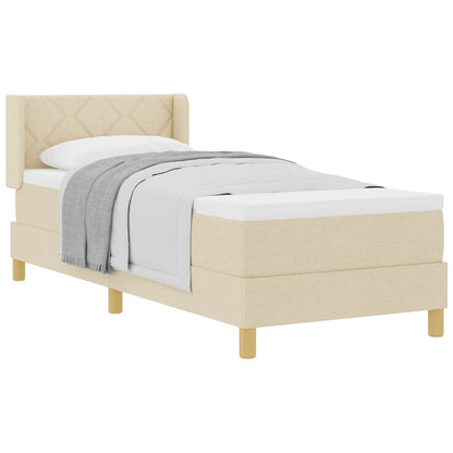 Letto a molle con materasso Crema 200 x 80 cm Poliestere