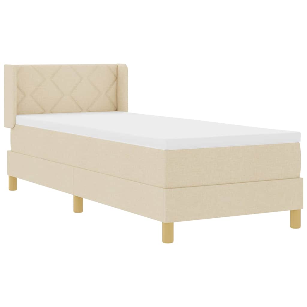 Letto a molle con testiera Crema 200 x 80 cm Tessuto | homemem39
