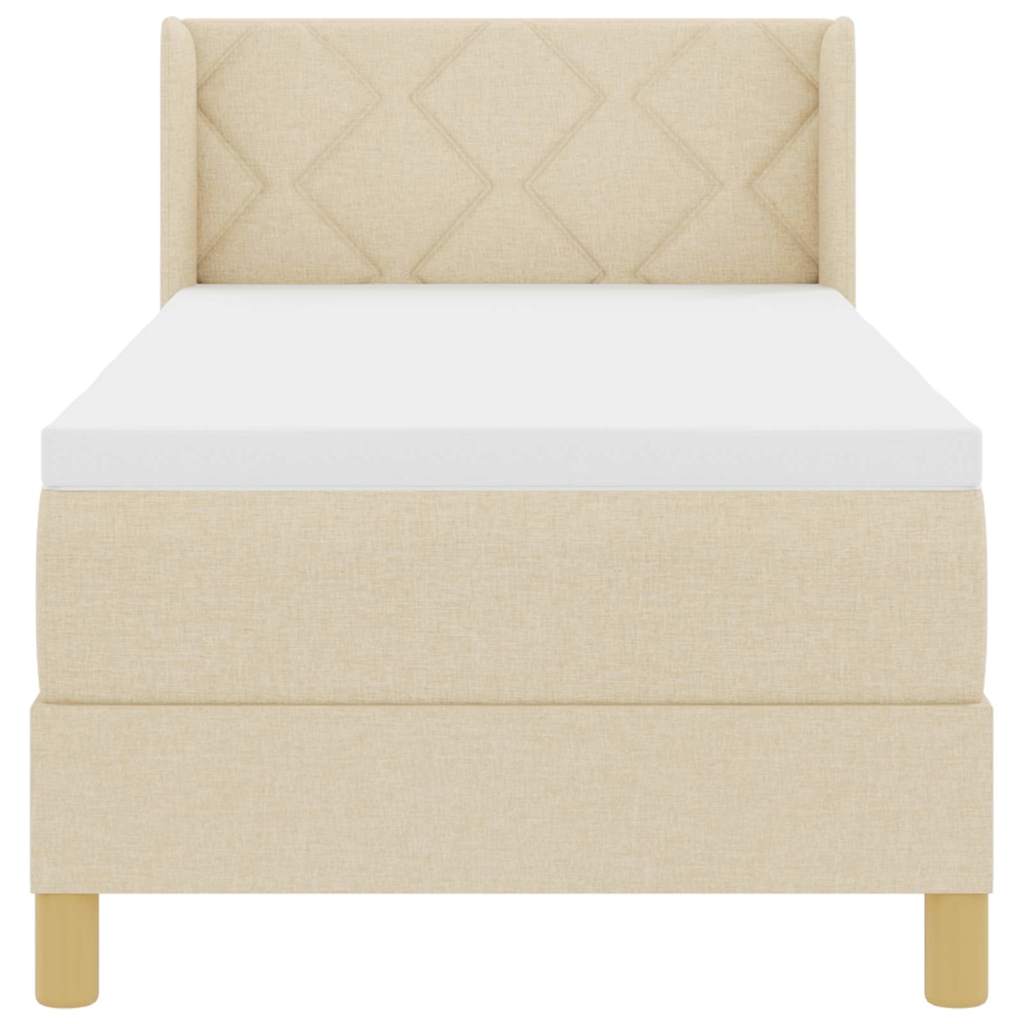 Letto a molle con testiera Crema 200 x 80 cm Tessuto | homemem39