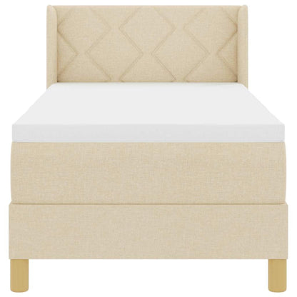 Letto a molle con testiera Crema 200 x 80 cm Tessuto | homemem39