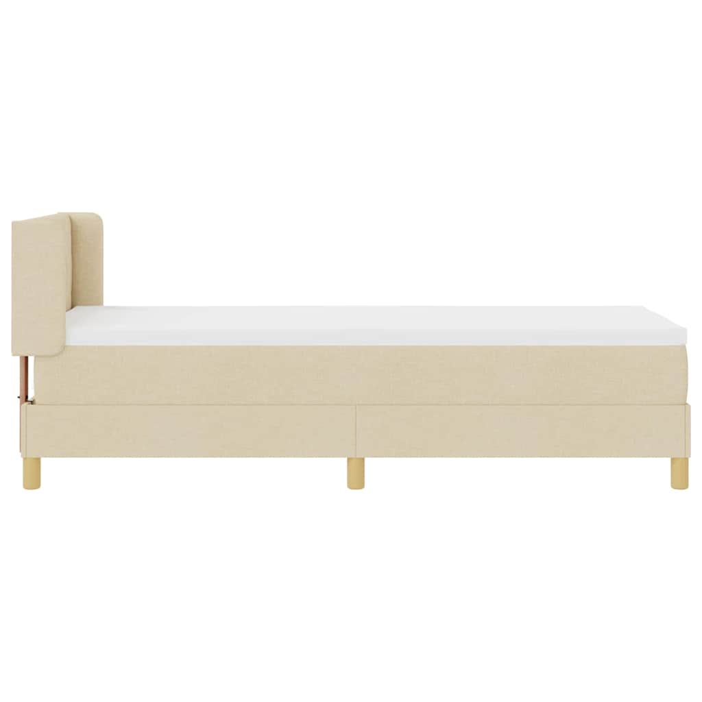 Letto a molle con testiera Crema 200 x 80 cm Tessuto | homemem39