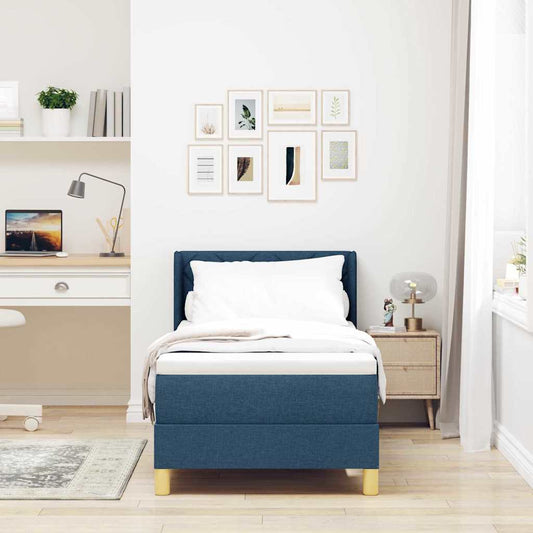 Letto a molle con testiera Blu 200 x 80 cm Tessuto | homemem39