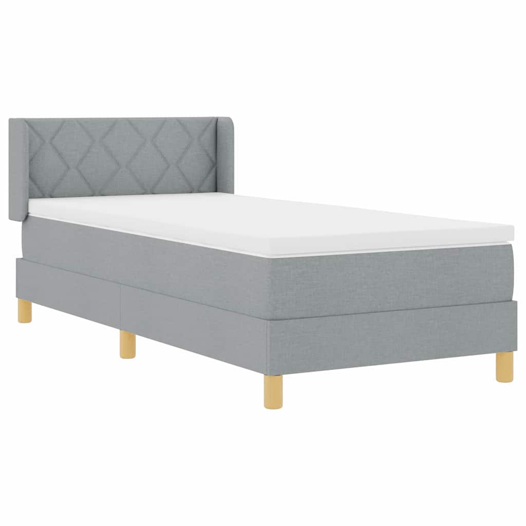 Letto a molle con testiera Grigio chiaro 190 x 90 cm Tessuto | homemem39