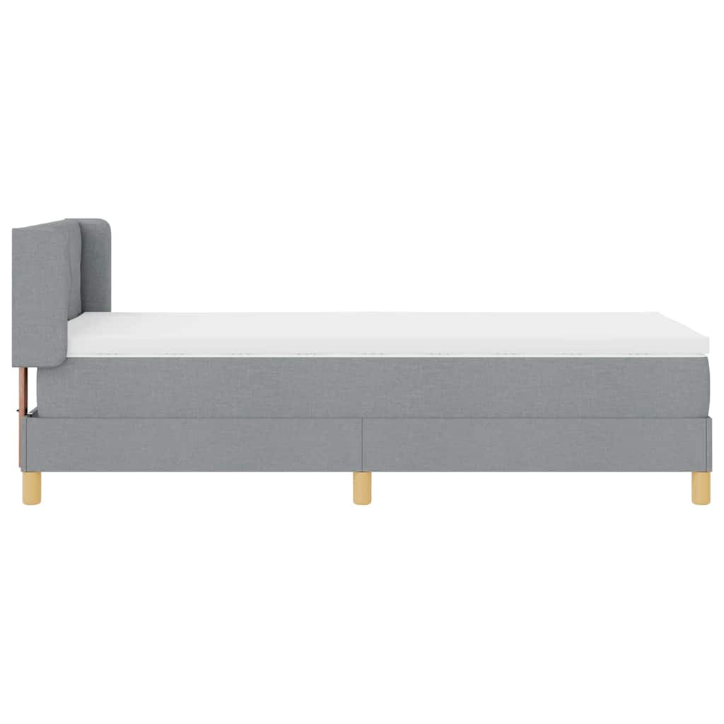 Letto a molle con testiera Grigio chiaro 190 x 90 cm Tessuto | homemem39