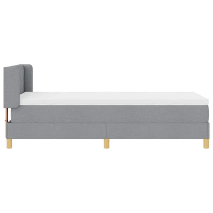 Letto a molle con testiera Grigio chiaro 190 x 90 cm Poliestere