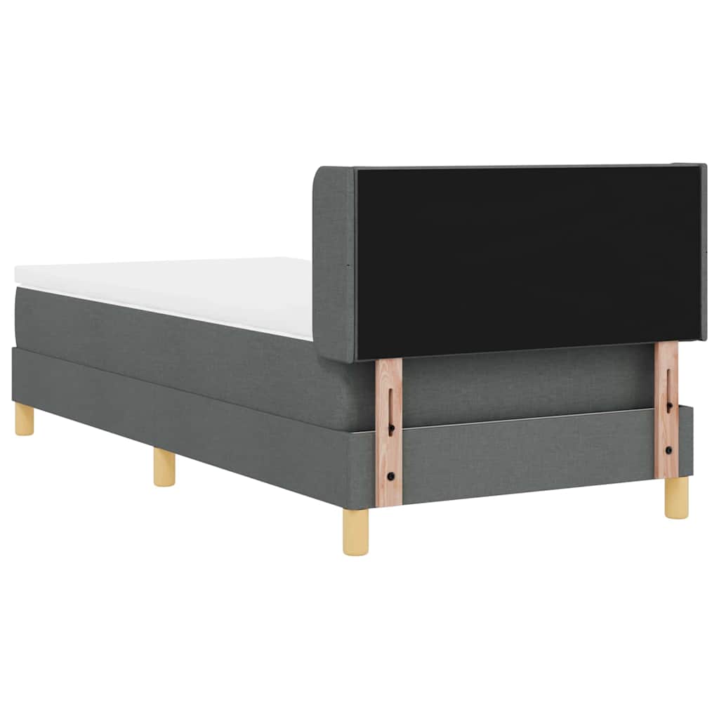 Letto a molle con testiera Grigio scuro 190 x 90 cm Tessuto | homemem39