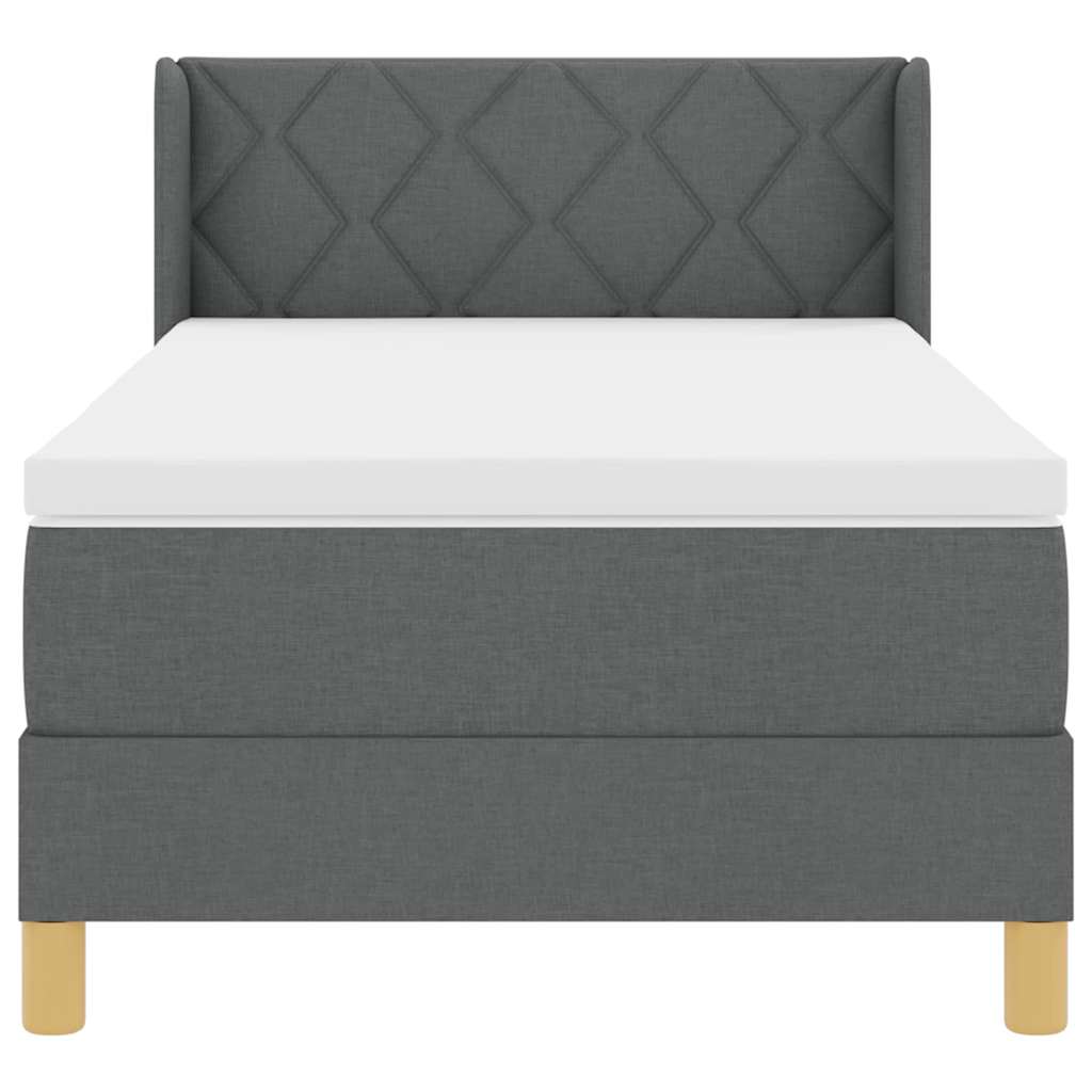 Letto a molle con testiera Grigio scuro 190 x 90 cm Tessuto | homemem39
