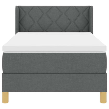 Letto a molle con testiera Grigio scuro 190 x 90 cm Tessuto | homemem39
