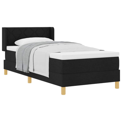Letto a molle con testiera Nero 190 x 90 cm Tessuto | homemem39