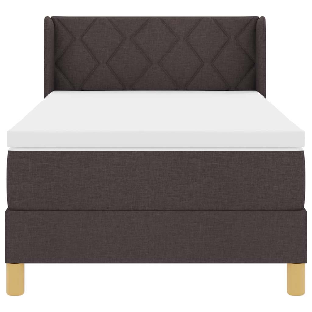 Letto a molle con testiera Marrone Scuro 190 x 90 cm Tessuto | homemem39