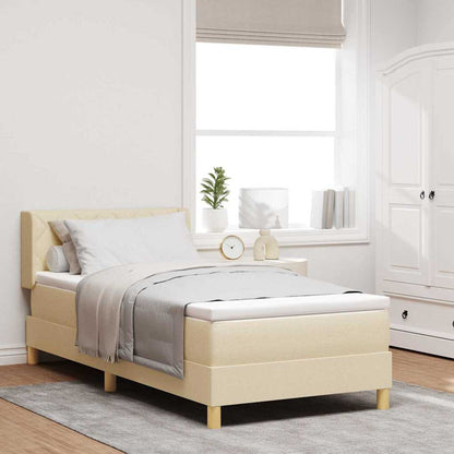 Letto a molle con testiera Crema 190 x 90 cm Tessuto | homemem39