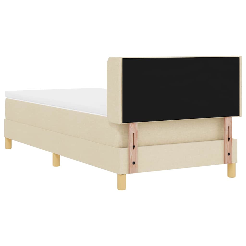 Letto a molle con testiera Crema 190 x 90 cm Tessuto | homemem39