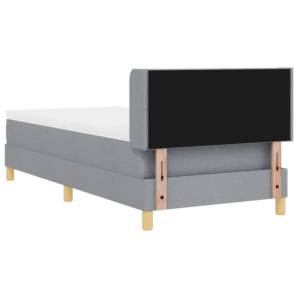 Letto a molle con testiera Grigio chiaro 200 x 90 cm Tessuto | homemem39