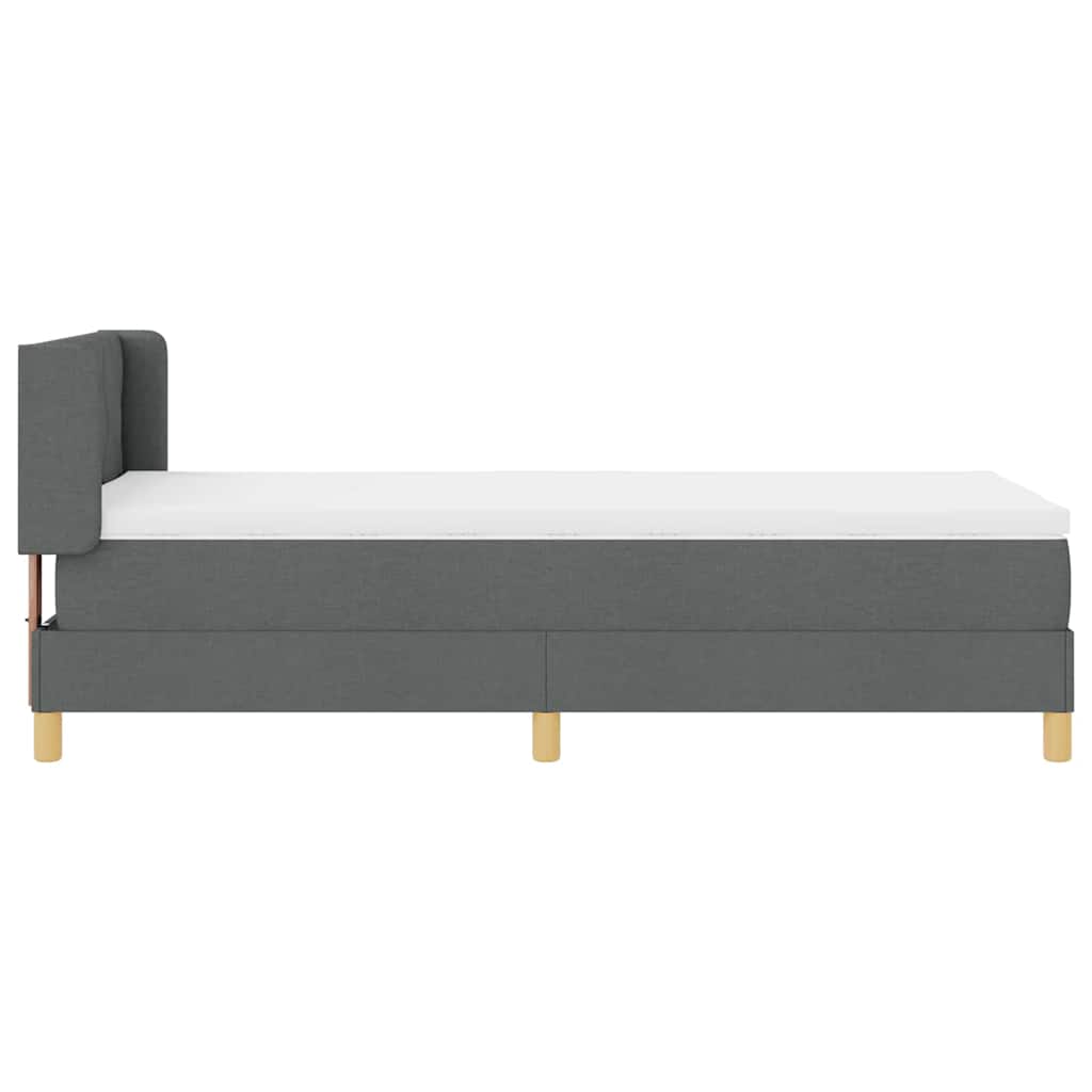Letto a molle con testiera Grigio scuro 200 x 90 cm Tessuto | homemem39