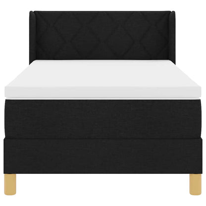 Letto a molle con testiera Nero 200 x 90 cm Tessuto | homemem39