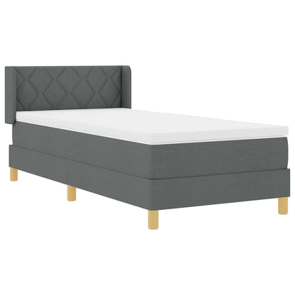 Letto a molle con testiera Grigio scuro 200 x 100 cm Tessuto | homemem39